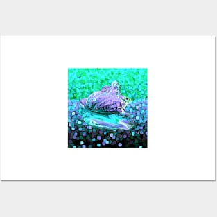 Lavender Seashells Abstract Posters and Art